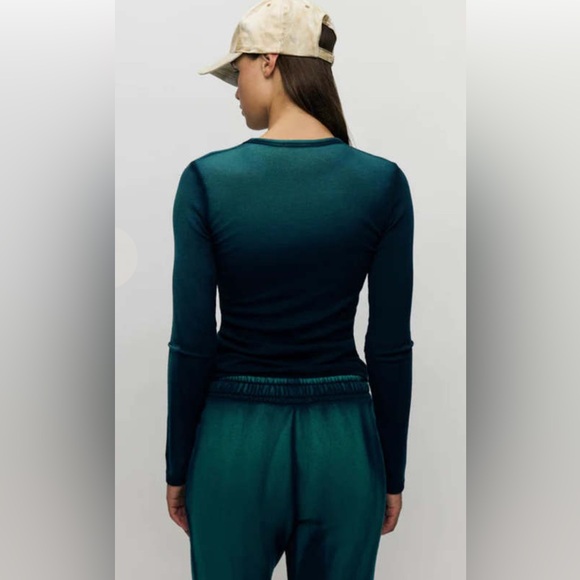 NWOT Cotton Citizen Verona Top in Teal Blue Cast- Size Small - Picture 2 of 6